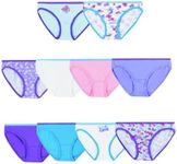 Hanes Girls' Hipster Underwear Pack, Cotton Hipster Panties (Colors/Patterns May Vary), Assorted - 10 Pack, 8