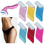 Honoson 30 Pieces Bikini Razors Beauty Razor Bikini Line Trimmer T Type Personal Women Bikini Razor Small Armpit Trimmer for Girls Body Cosmetic(Light Pink, Light Yellow, Light Blue)