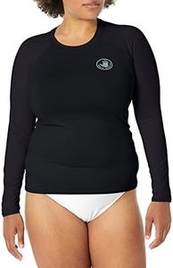 Body Glove Women's Sleek Solid Long Sleeve Rashguard with UPF 50+ Rash Guard Shirt, Smoothies Black, Medium US