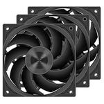 PCCOOLER F5 R120 High Performance Cooling Fan, 120mm PWM 4-Pin Fluid Dynamic Bearing Fan, 1800 RPM Daisy Chain PC Fan, 68CFM 2.1mmH20 3 Mode PC Case Fan, Black (F5 R120 BK 3 Pack)