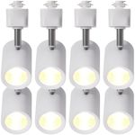 Lamadri 12W LED Track Light Heads,Dimmable H Type Track Lighting Heads 3000K Warm White for Kitchen Accent,Wall,Art Exhibition, Lighting,60°Flicker Free CRI90+ 8 Pack (White)