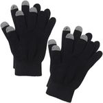 Cooraby 2 Pairs Men or Women's Winter Touch Screen Magic Gloves Warm Knit Gloves Typing Texting Gloves (Black, L)