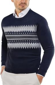 COOFANDY Men's Crew Neck Sweater Slim Fit Lightweight Sweatshirts Knitted Pullover for Casual Or Dressy Wear