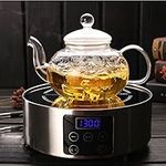 Cosy YcY Borosilicate Glass Teapot with Tea Infuser, Tea Pot or Coffee Pot Heat Resistant Glass Can Be Used on Stovetop