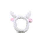 First Try Women's Cute Deer Style Headbands, Soft Spa Makeup Fashion Plush Hairband, Cosplay Hair Accessory - White