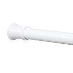 Zenna Home Adjustable Tension Shower Curtain Rod, Rust Resistant, Fits Most Showers, 26-76 Inches, White