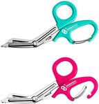 CarabinerShears Trauma Shears with Carabiner Clip (Pink + Teal Bundle)