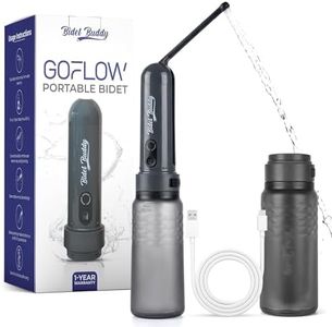 BIDET BUDDY® GoFlow Portable Bidet for Travel | 280ml/min Flow | 800mAh Battery | 320ML Bottle | IPX7 Waterproof | USB-C Charging | Pocket-Sized & Flexible with Medium Pressure (Grey)