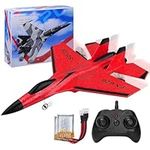 yusvwkj RC Airplane 2CH RC Airplane Remote Controlled SU35 Fighter 2.4GHz RTF for Beginner, Kids and Adults, FX620 Airplane Toy with With Colored Lights USB Charging(Red)