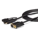 StarTech.com HDMI to VGA Cable – 6ft 2m - 1080p – Active Conversion – HDMI to VGA Adapter Cable for Your VGA Monitor / Display (HD2VGAMM6) , Black