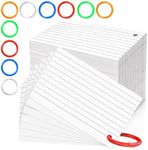 Wpxmer 600 PCS White Index Cards Ruled, 3 x 5 Inches Flash Cards with Ring, Note Cards Study Cards for School Learning and To to Lists