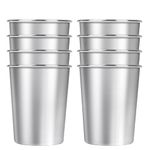 6 Pack Stainless Steel Cups, 8 Oz Unbreakable Water Tumblers, Stackable Metal Cups Reusable Metal Glasses for Drinking, Stainless Pint Cup for Kids Travel Outdoor Activities Camping Home