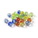 Pocut 20 pcs Color Mixing Glass Marbles 16mm/0.63inch Kids Marble Games DIY and Home Decoration with Storage Tank (20pcs)