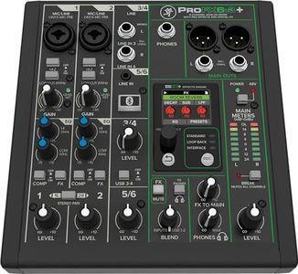 Mackie ProFX6v3+ analoges 6-Kanal-Mischpult für Aufnahmen in Studioqualität und das Live-Streaming mit verbesserten FX, USB-Aufnahme-Modi und Bluetooth®