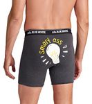 Hatley Little Blue House Men's Funny Boxer Briefs, Smart Ass, Large