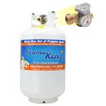 Flame King YSN330 30LB Empty Steel Propane Tank Cylinder with Gauge & OPD Valve for Grills & BBQs & Outdoor Activities, White