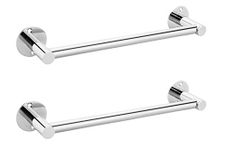 GARBNOIRE Stainless Steel Wall Mounted Towel Bar | Towel Rod | Towel Holder | Hand Towel Rail for Bathroom | Bathroom Accessories (12 Inch) (Pack of 2)