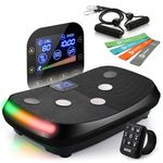 LifePro Rumblex 4D Vibration Plate Exercise Machine Triple Motor Oscillation, Linear, Pulsation + 3D/4D Vibration Platform Whole Body Vibration Machine for Home, Weight Loss & Shaping (Black)