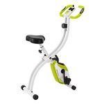 Ultrasport F-Bike 150, Bicycle trainer, fitness bike, LCD training computer, foldable exercise bike, maximum user weight 110 kg, heart rate measurement, 8 resistance levels, Green