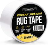 The Good Stuff Heavy Duty Rug Tape for Carpet and Hardwood Floor [2" x 60yd] Rug Tape for Area Rugs on Carpet, Double Sided Carpet Tape for Tile Floors