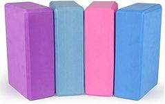 Yoga Blocks 9''x6''x3'', 4 Pack High Density Yoga Brick Foam Blocks to Improve Strength, Flexibility and Balance, Light Weight and Non-Slip Surface for Yoga, Pilates and Meditation