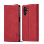 QLTYPRI Case for Samsung Galaxy A15 4G/5G, Vintage Matte Leather Wallet Case Card Slot Kickstand Magnetic Shockproof Flip Folio Book Case Cover for Samsung Galaxy A15 5G / A15 4G - Red