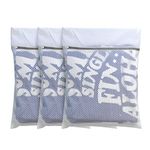 3PCS Honeycomb Mesh Laundry Bags for Delicates with Zipper,Travel Storage Organize Bags,Clothing Washing Bags for Blouse,Hosiery,Pants,Extra Strong,Medium 16x20inch(3M)