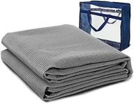 Weisshorn 4 X 2.5m Picnic Blanket, Floor Mat Outdoor Picnics Rug Camping Tarp Caravan Mesh Mats Annex Matting Ground Sheet for Hiking Travel Beach Garden, Heavy Duty UV Treated with Carry Bag Grey