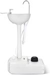 YITAHOME Portable Sink Camping Hand Washing Station with 17 L Wash Basin Stand, Rolling Wheels, Soap Dispenser, Towel Holder, for Outdoor, Travel, Boat, Gather, Garden, Worksite, White