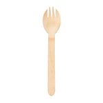 Amit Marketing Biodegradable Wooden Spork | Disposable Areca Leaf Spork for Food | Compostable, Leak Proof, Ecofriendly, Safe & Hygienic | Dinnerware for Party, Events | Beige I 160mm - Pack of 100