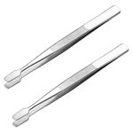 Milisten Stamp Tweezers Stainless Steel Philately Stamps Collector Tools, for Collecting Stamp Album- 2pcs