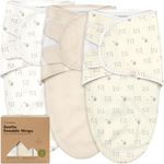 3-Pack Organic Baby Swaddle Sleep Sacks - Swaddles for Newborns, Infant 0-3 Months, Baby Girls, Boys, Soft & Snug Newborn Sleep Sack, Nursery Swaddling Blankets, Easy to Use (Bumble Bear, OS)