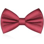 URAQT Men's Bow Tie, Classic Solid Color Pre-Tied Bow Tie for Men, Satin Tux Bowtie, Adjustable Formal Neck Bowtie for Parties, Wedding