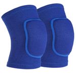 Sibba Compression Elbow Pads Arm Brace Support Fitness Arm Knee Protector Volleyball Basketball Breathable Elbow Wraps for Kids, Men and Women(Dark Blue)