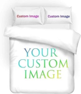 TEGVLXD Parure de lit Personnalisé, Housse de Couette Personnalisée et Taie d'oreiller avec Logo Texte Photo, Housse De Couette Personnalisée Photo Customized