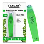 Anbar Bug Bite Relief Pen for Mosquitos, Wasps, Nettles, and Insects, 15 mL, Fast Acting Instant Relief, Deet Free, Gentle on Sensitive Skin, Anti-Itch Support for Kids and Adults