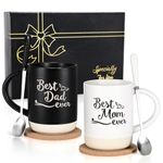 Cabtnca Gifts for Parents, Mom and Dad Gifts, Parents Christmas Gifts Ideas, Mom and Dad Mugs, Mom Gifts, Dad Gifts, Best Mom Dad Ever Coffee Mug, New Parents Gifts for Couples, 16Oz