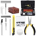 Swpeet 12Pcs Heavy Duty Tire Repair Tools Kit, Tire Repair Plug Kit Tire Patch Kits Puncture Repair Kit Fix Punctures and Plug Flats Patch Kit for Motorcycle, Car, ATV, Jeep, Truck, Tractor