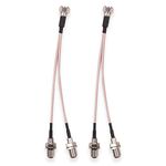 Namvo 2 PCS F-Type RG6 Splitter Coax Cable F Male to F Dual Female RG316 Coaxial Cable 50ohm（6inch）