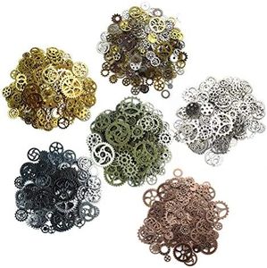 SUPVOX Watch Wheel Gear 100Pcs Antique Steampunk Gears Metal Charms Pendant for DIY Jewelry Making Crafting