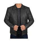 A1 SKIN FASHION Leather Motorcycle Jacket for Men's (Size : M,Color: Black)