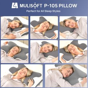MULISOFT Memory Foam Pillow – Grey Orthopedic Support