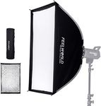 FEELWORLD FSR90 Rectangular Softbox, 60x90cm Rectangle for FEELWORLD FL125D FL125B FL225D FL225B and Other Bowens Mount Video Studio Light, for Live Streaming, Videography, Photography