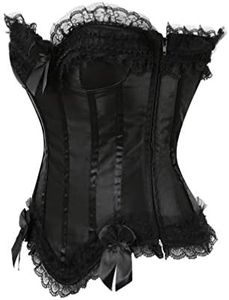 Hengzhifeng Corset Tops for Women Gothic Push Up Party Bustiers Plus Size (AU 16-18,Black)
