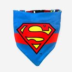 That Dog In Tuxedo Official DC Superman Reversible Dog bandanaDog Bandana/Dog Scarves with Adjustable Dog Collar (Size - M-L) Blue