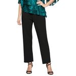 Alex Evenings Women's Wide Leg Chiffon Dress Pant for Mother of The Bride, Elegant Party Outfit (Petite and Regular Sizes), Black Mesh Tie Waste, Medium