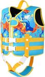 Gogokids Toddler Swim Vest, Kids Float Jacket with Dual Adjustable Strap, Child Swimming Pool Vest for 1-5 Years Swimming Learning