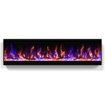 Feelcoo 50 inch Electric Fireplace, 4.3" Ultra-Thin Electric Fireplace Inserts, Ultra-Narrow Frame, Wall Mounted and Recessed Fireplace, Log & Crystal, Touch Screen & Remote Control, 1500W