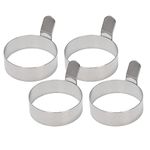 Niukuyu 4 Pcs Egg Frying Rings Stainless Steel Omelette Model Pancake Rings Round Fried Poach Mould with Handle S