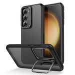 ESR for Samsung S23 Case with Camera Stand, Built-in Camera Ring Stand, Military-Grade Protection, Classic Kickstand Case for Galaxy S23 Case, Frosted Black